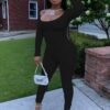 SHRNE JUSTIN Black Long Sleeve Pants Two Piece Set - Image 3