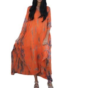 Orange Hand Tie Dyed Kaftan