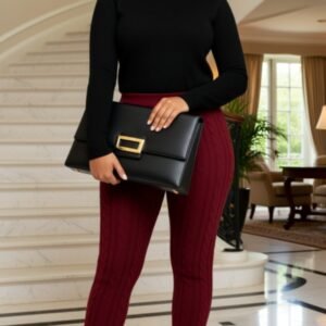 Black Slip-on Flat Fur