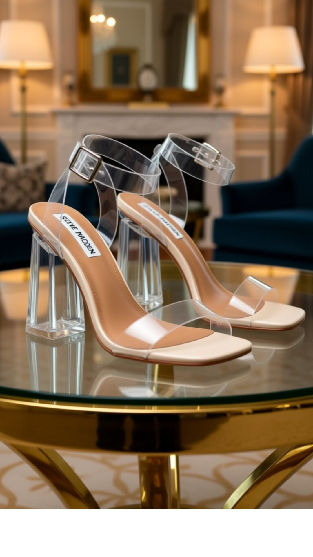 Steve Madden Hundred Clear Block Heel Sandal