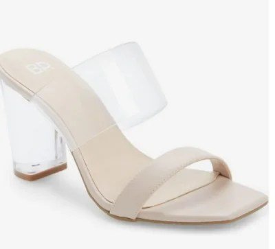 BP Naomi Clear Block Heel Sandal