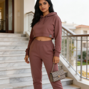 CROPPED HOODIE JOGGER LOUNGE SET