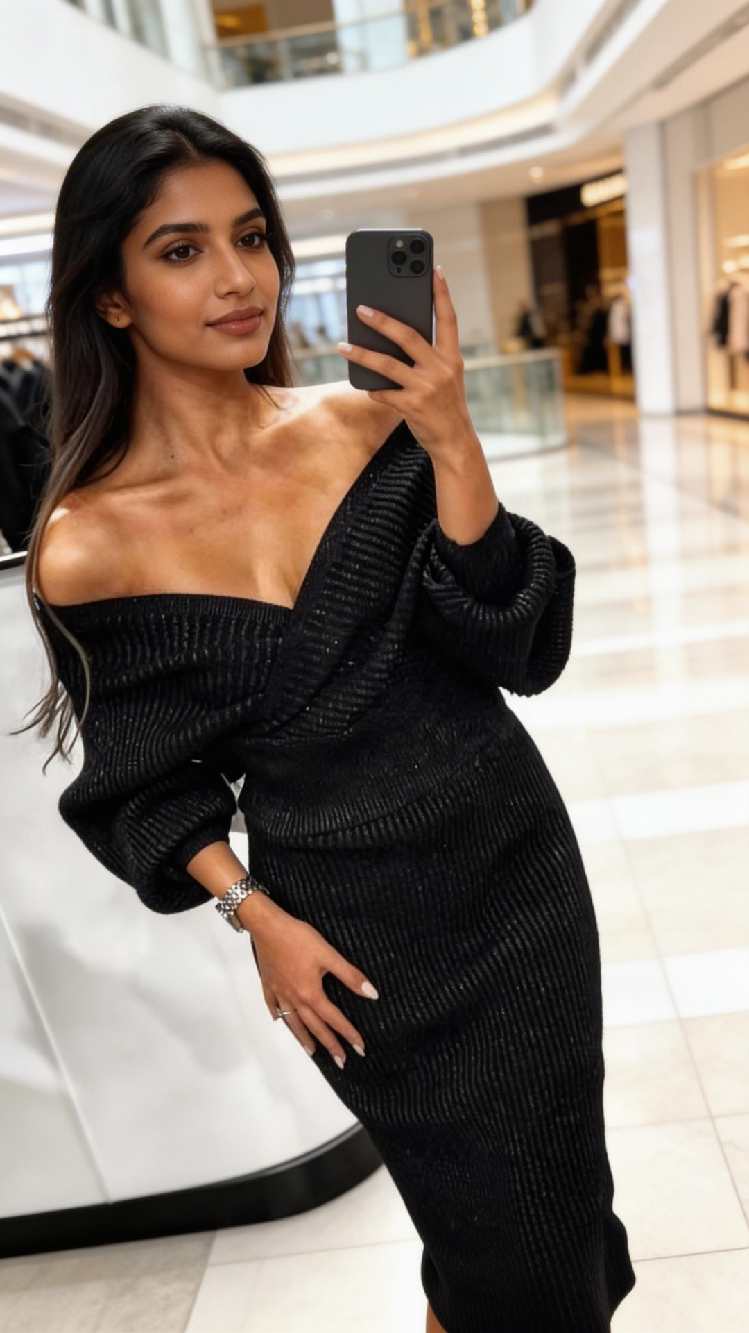 Women's's Long Sleeve Sweater Skirt Two Piece Set Outfits Knitted Suit Solid Suit