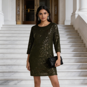Vince Camuto Sparkle & Shine Sequin Dolman Shift Dress