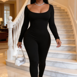 SHRNE JUSTIN Black Long Sleeve Pants Two Piece Set