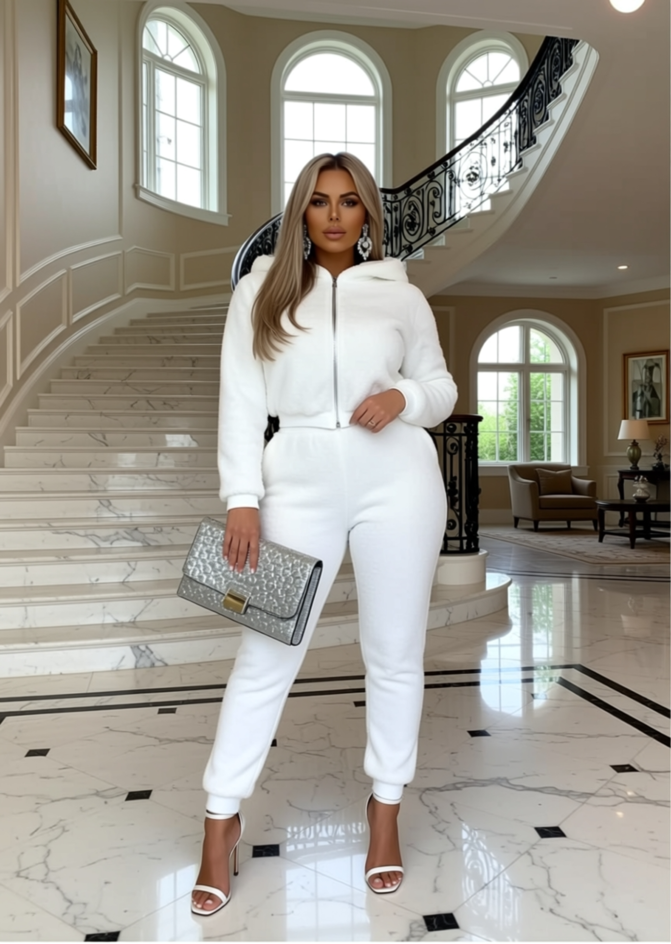 Teddy Borg Cropped Top & Jogger Lounge Set