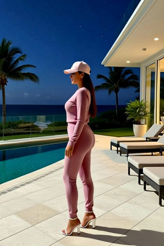 Women's Fashion Loungewear Crew Neck Jogger Lounge Set Pink