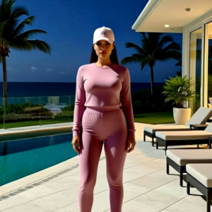 Women's Fashion Loungewear Crew Neck Jogger Lounge Set Pink