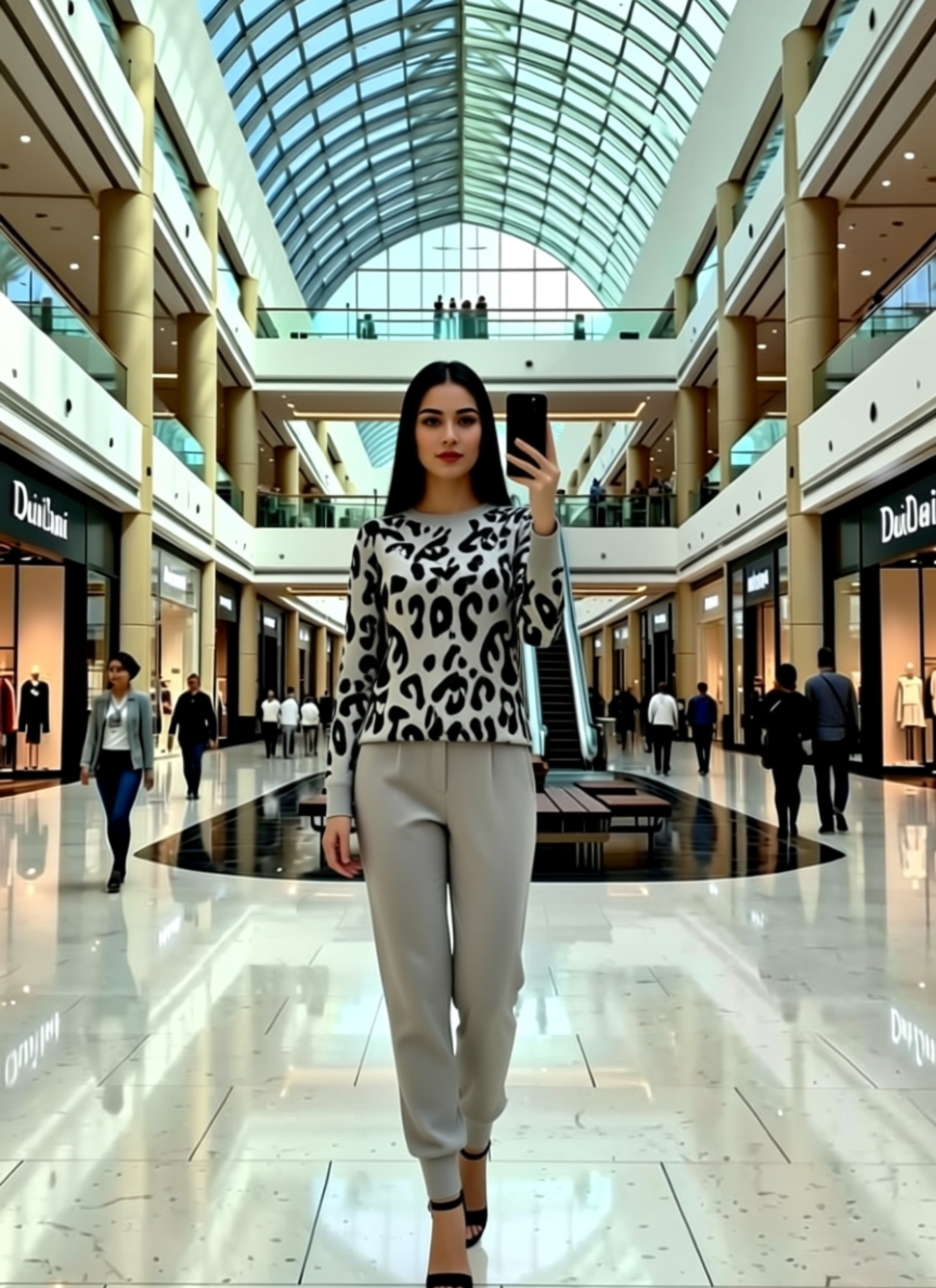 Casual Knitted Long-sleeved Pants Printed Beaded Pullover + Double Pocket Lace Pants
