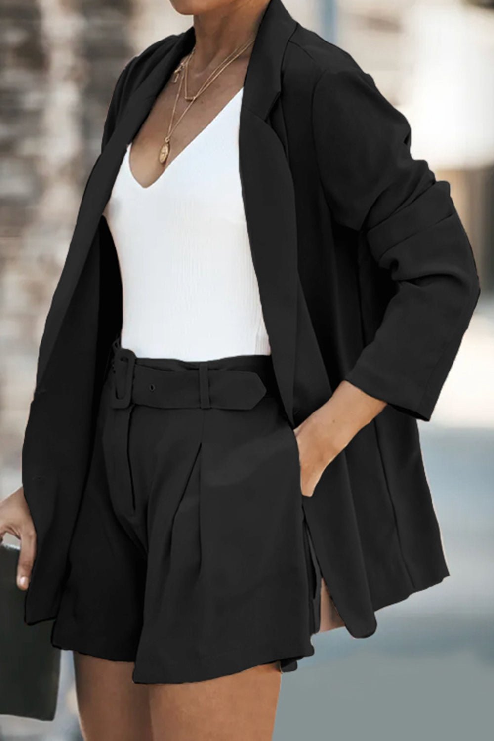 Longline Blazer and Shorts for Women