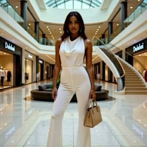 Backless Chic Jumpsuit Off White