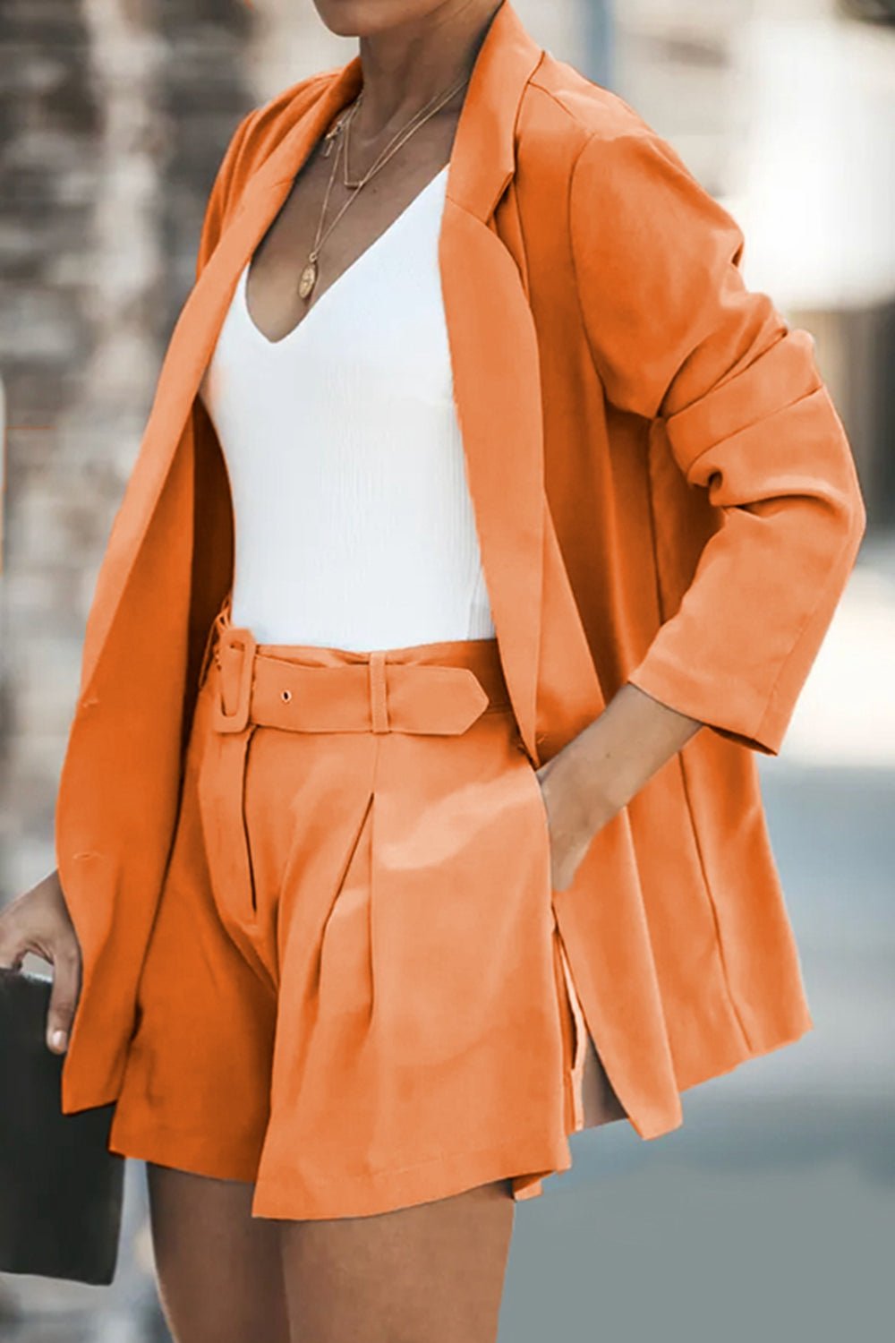 Longline Blazer and Shorts for Women